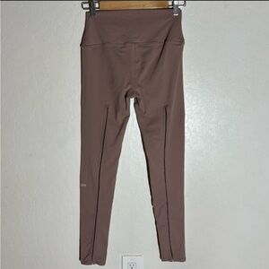 Alo Yoga High Waist Performance Leggings Zipper Back Active Rose Pink Womens S